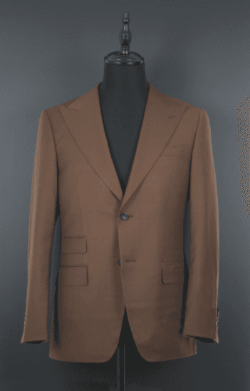 brown suit peak lapel