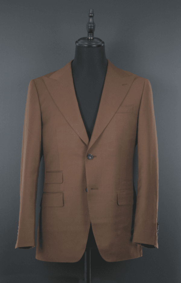 brown suit peak lapel