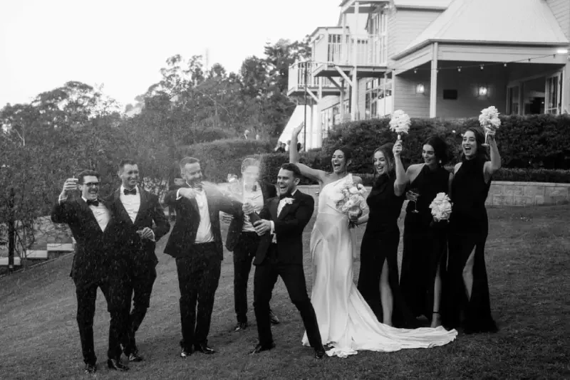 Coordinated wedding suit hire looks from Weyridges