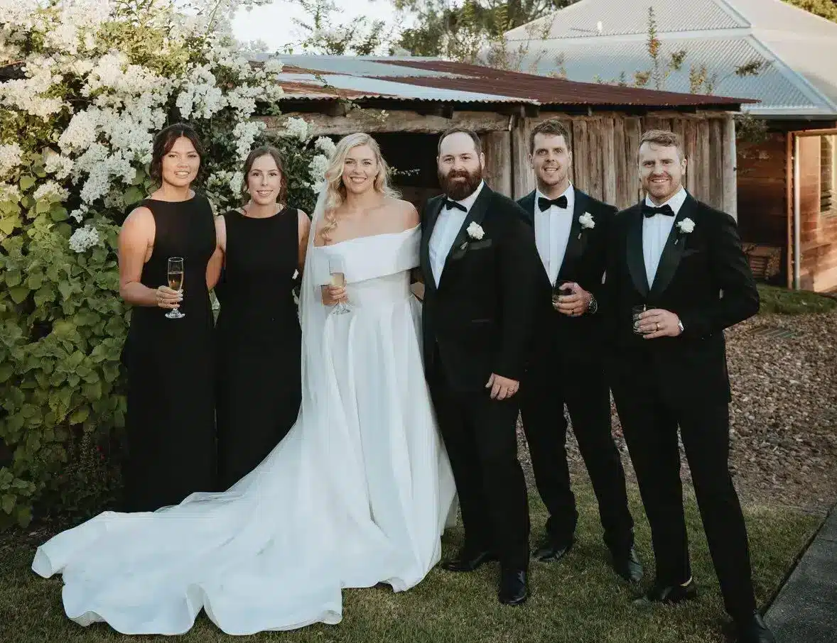 Black suit wedding party formalwear by Weyridges